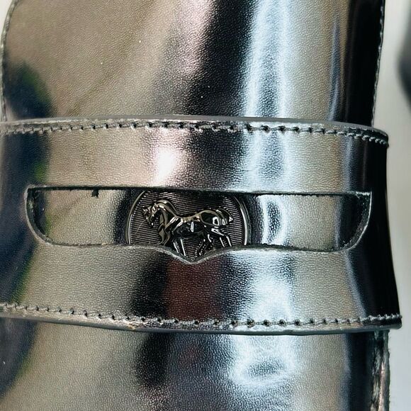 Coach Heath Block Heel Penny Loafer Mirror Metallic Leather size 9 EUC - Picture 5 of 11